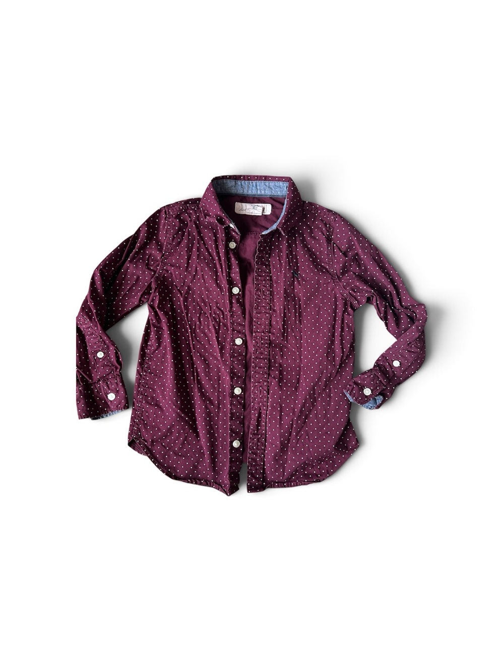 H&M Burgundy Polka Dot Button-Down Shirt - Kids